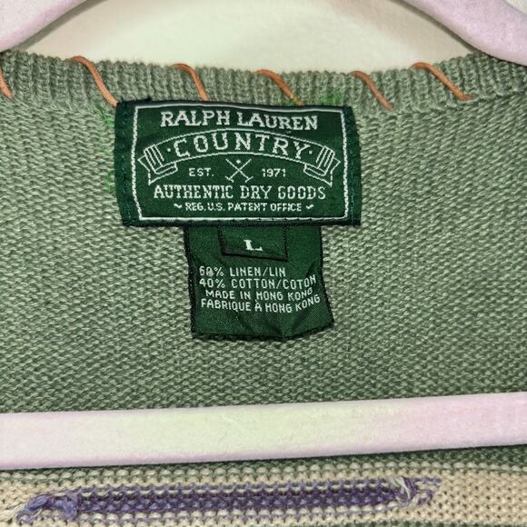 Ralph Lauren Country 90s Vintage Rare Western Aztec Southwest Sweater Cardigan - Picture 14 of 15